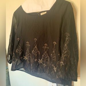 World Market Black Beaded Art Deco Style Sheer Blouse Cost Plus World Market